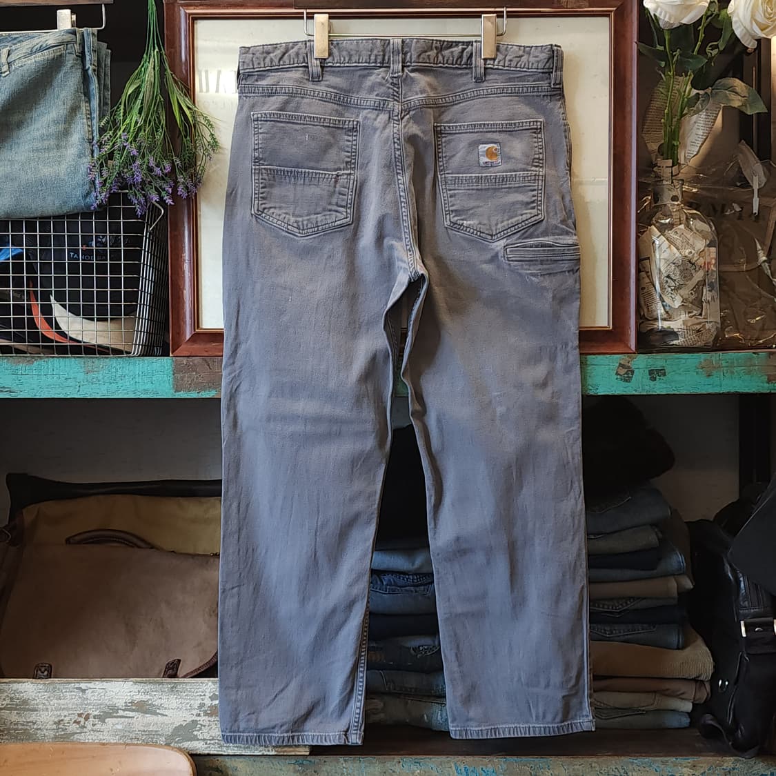 칼하트 워크팬츠 릴렉스드 핏 캔버스 팬츠 그레이 38x30 상품이미지2