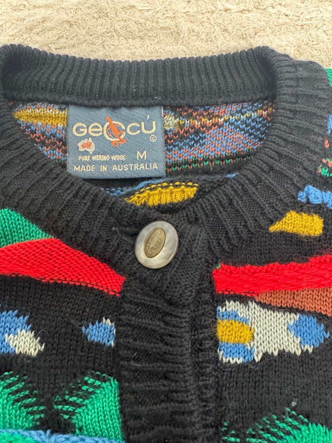 •Vintage GECCU 멀티컬러 니트 가디건 상품이미지3