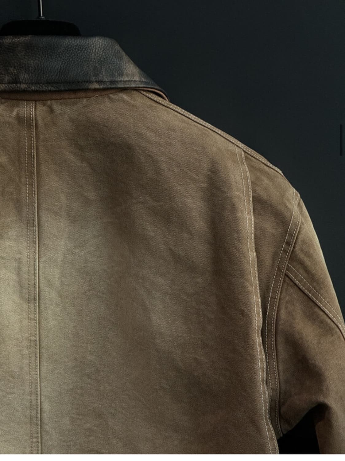 캐리오버 레더 카라 캔버스 워크 자켓 ( VINTAGE BEIGE ) 상품이미지5