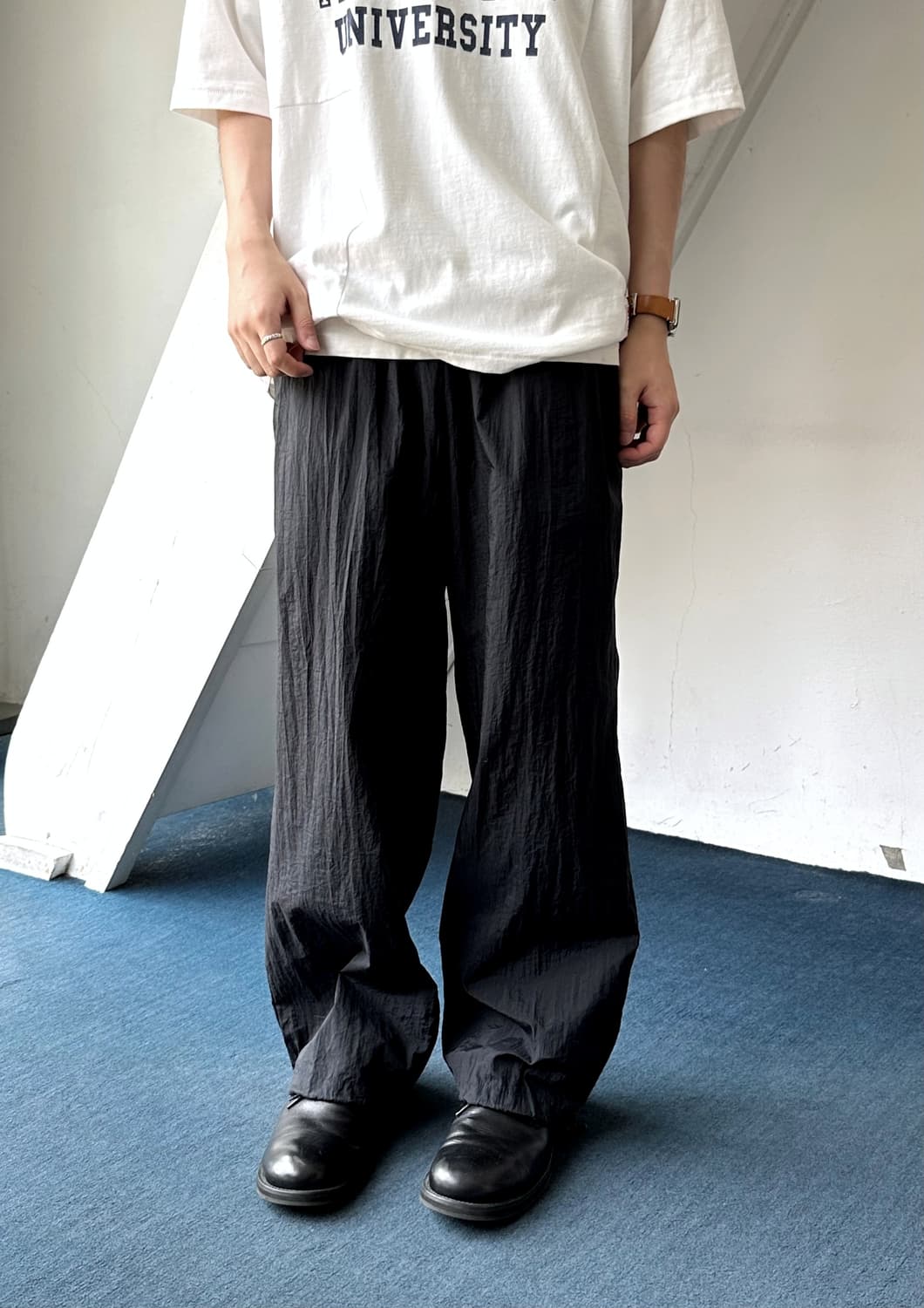 Washed nylon design easy pants 상품이미지1