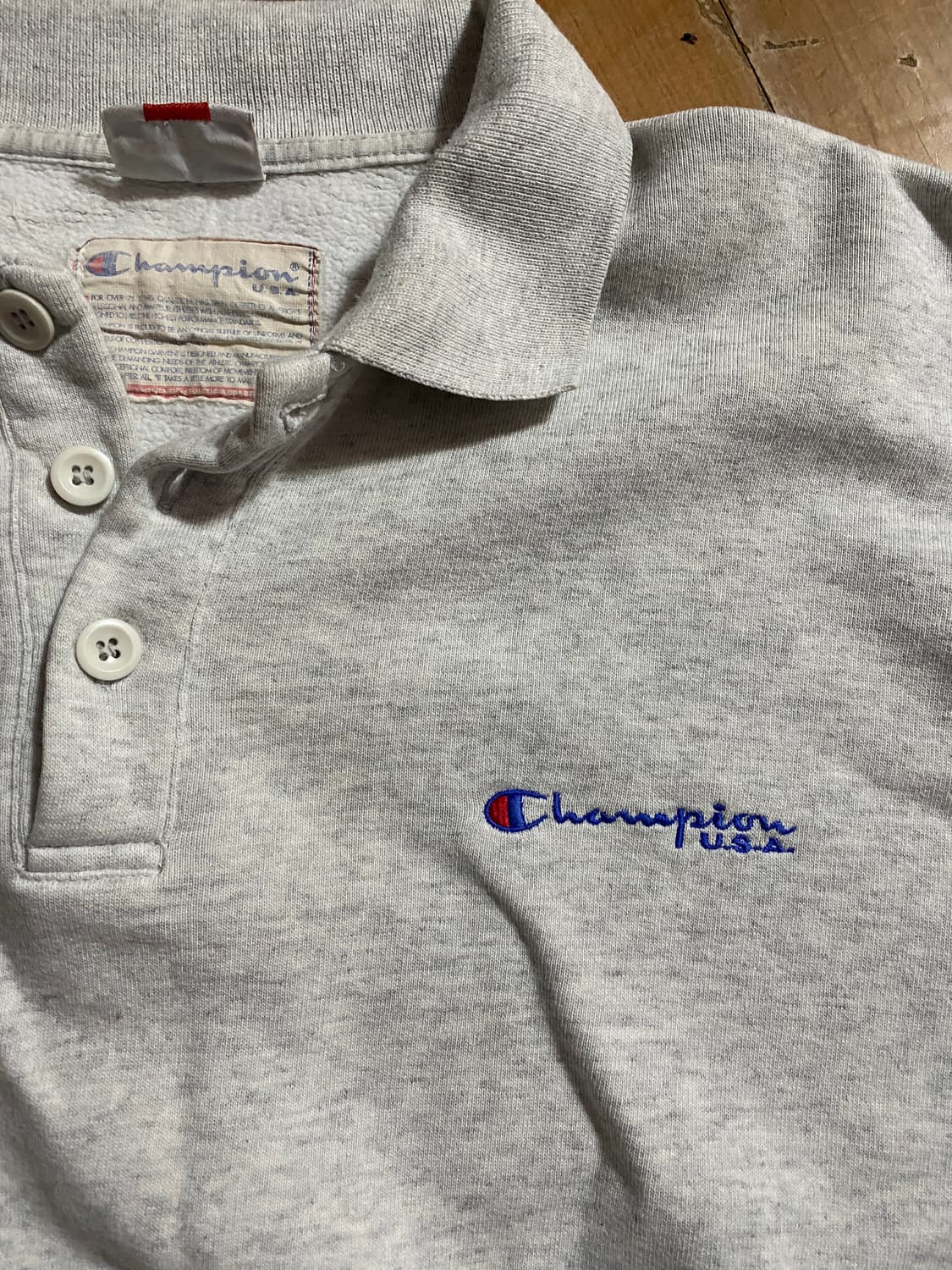 챔피온 폴로 라이트그레이 카라 스웨트셔츠 L 상품이미지2