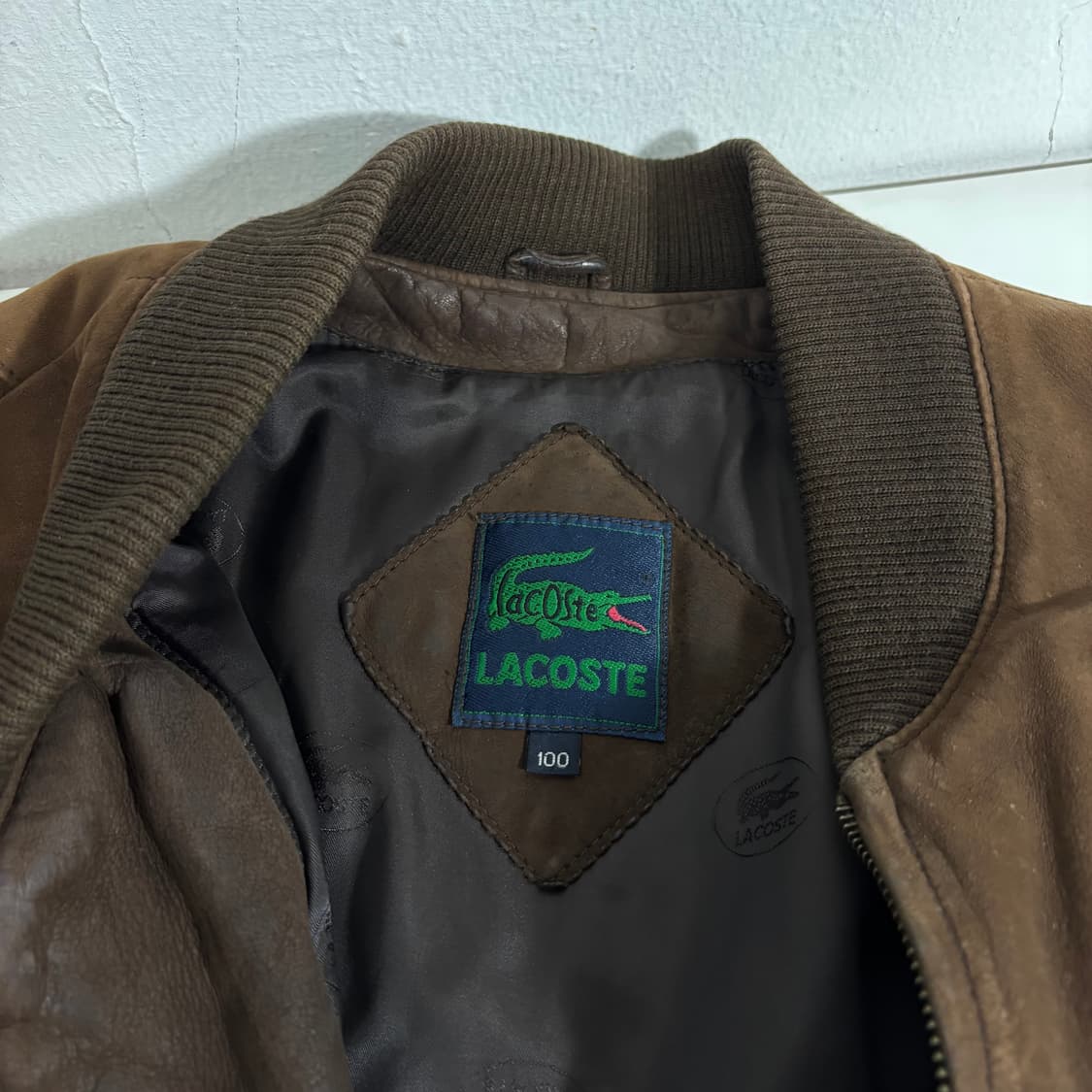 M-L 라코스테 빈티지워싱 양가죽점퍼 상품이미지5