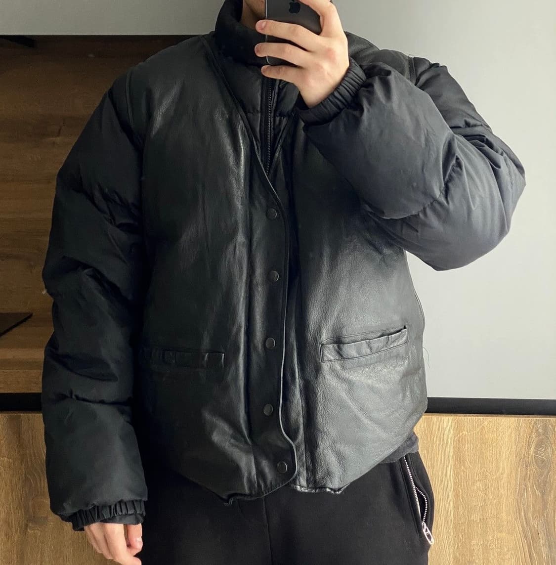 베네통 가죽 덕다운 패딩 50 상품이미지1