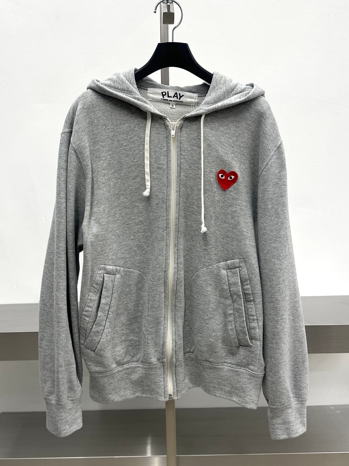 꼼데가르송 레드와펜 멜란지그레이 후드집업  상품이미지5