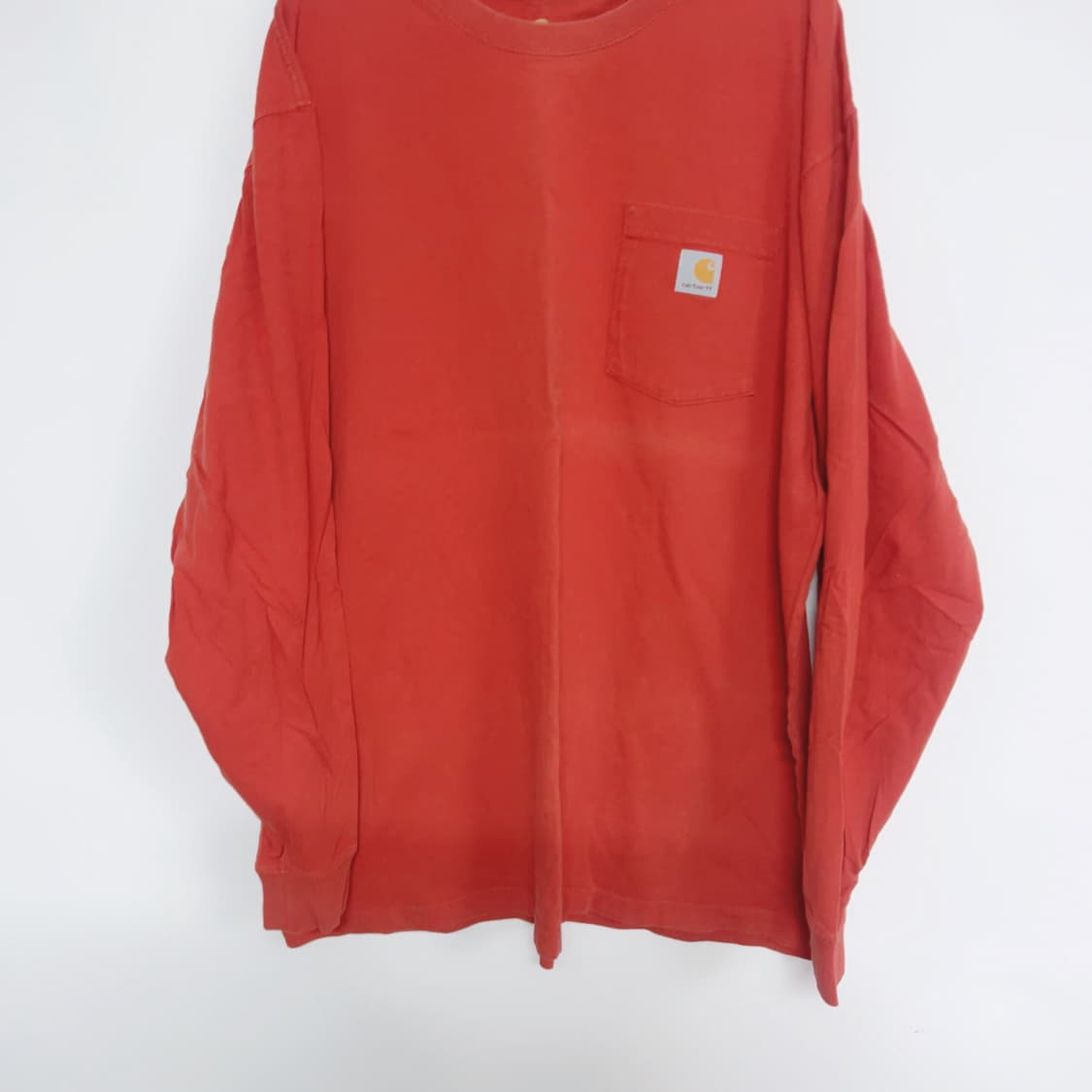 칼하트 오렌지 포켓 봄 공용 긴팔티 상품이미지3