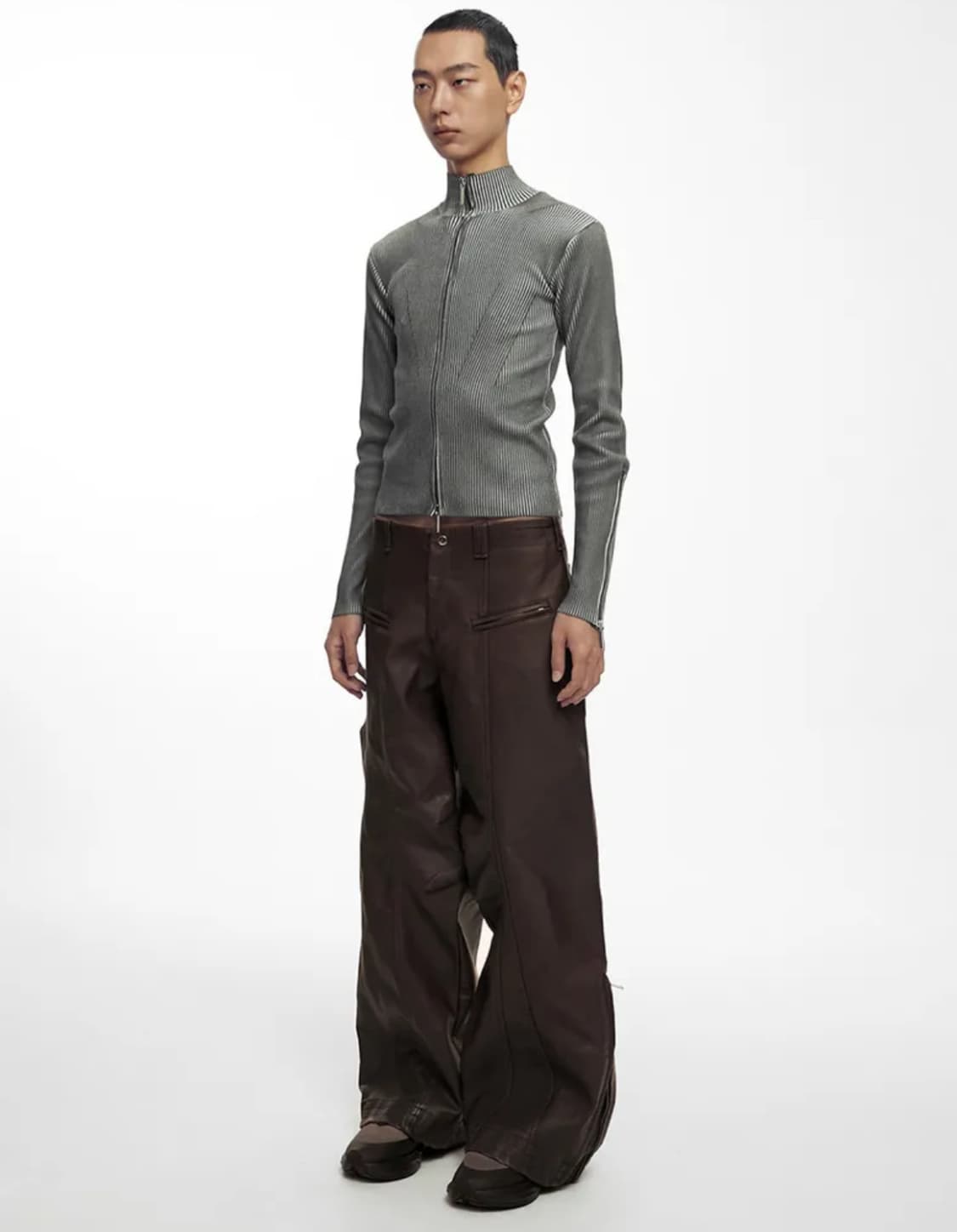 나체 니트 집업 SMUDGE KNIT ZIP-UP  상품이미지3