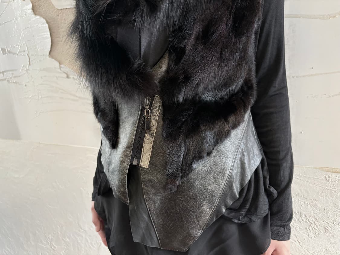 fox fur sheepskin vest 상품이미지4
