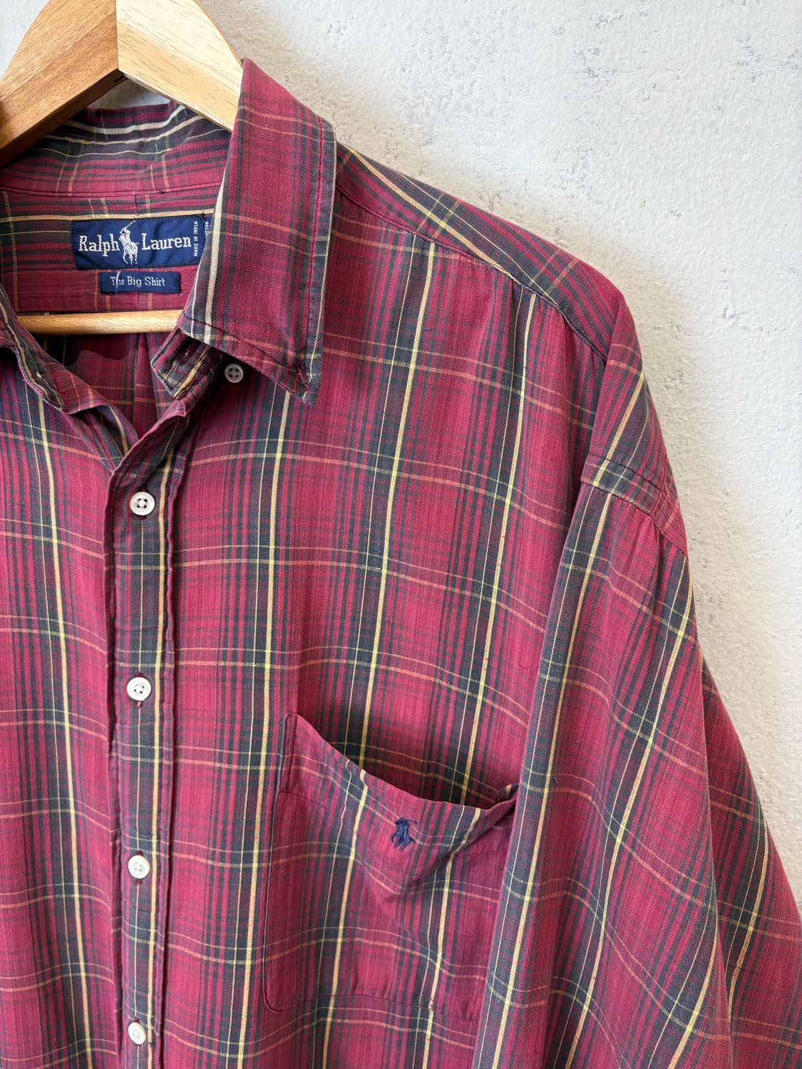폴로랄프로렌 90s 빈티지 체크 포켓 빅셔츠 상품이미지5
