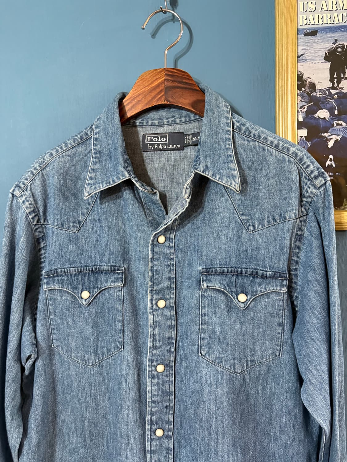 90‘s Polo Ralph Lauren Denim Western Shi 상품이미지2