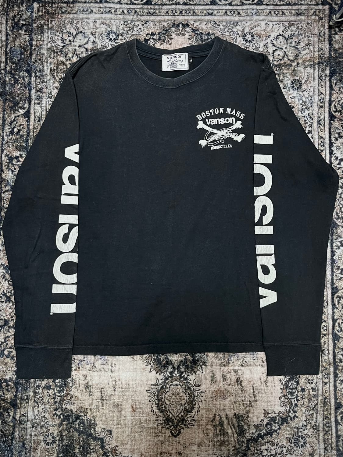 vanson 밴슨 스컬 프린팅 블랙 롱슬리브 M 상품이미지2