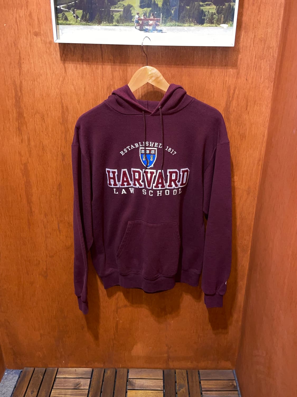 (M) Champion 챔피온 하버드 유니버시티 자수 패치 후드티 상품이미지2