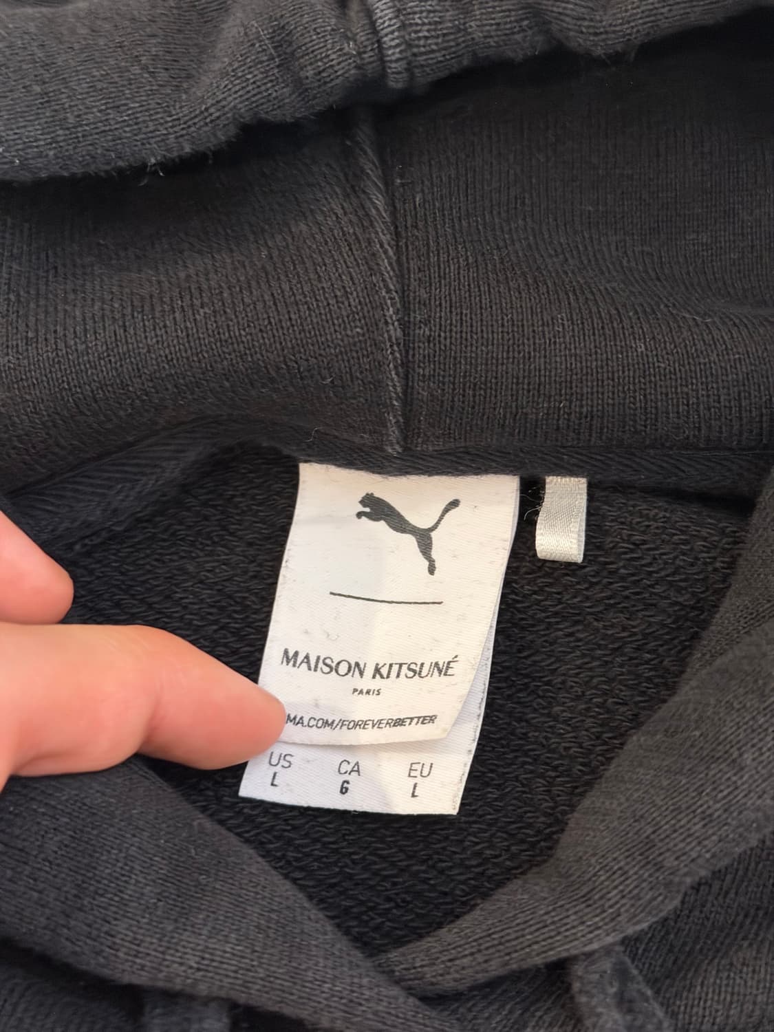 메종키츠네 X 푸마 후드티 블랙 상품이미지3