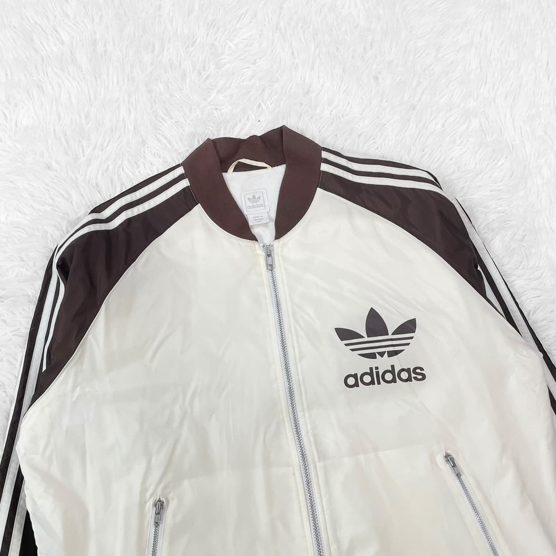 아디다스 불꽃 로고 크림 브라운 배색 트랙 자켓 대장급 상품이미지3