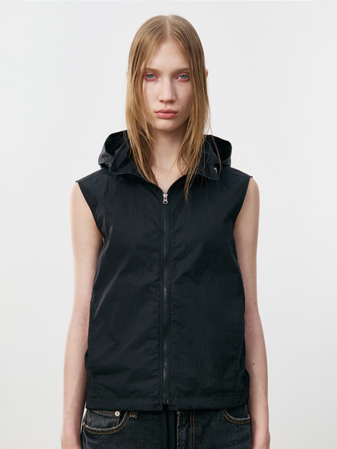 스튜디오테이블 SHEER NYLON VEST, BLACK 상품이미지1