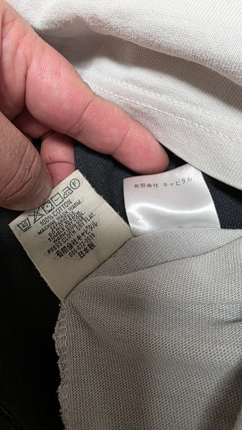 캐피탈 kapital 본 투톤 빅 포켓 티셔츠 키나리 블랙 상품이미지10