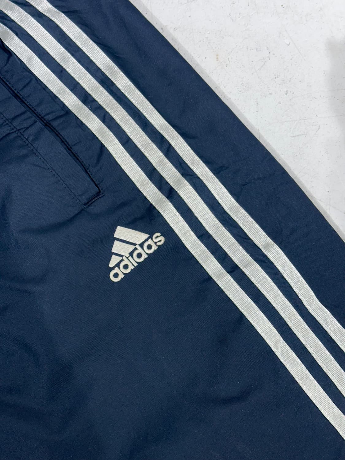 아디다스 네이비 그레이 삼선 와이드 트랙 팬츠 L 상품이미지6