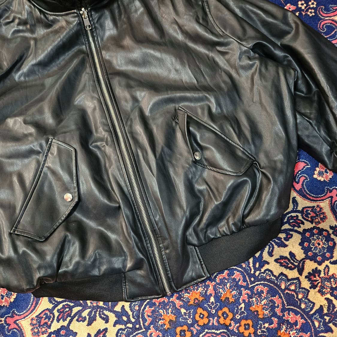 자라(ZARA) 리버시블 에코퍼 가죽 자켓 L size 상품이미지6