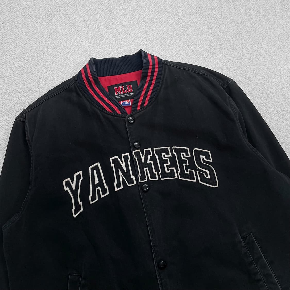 MLB 00s 양키즈 피그먼트 코튼 베이스볼 자켓 상품이미지2