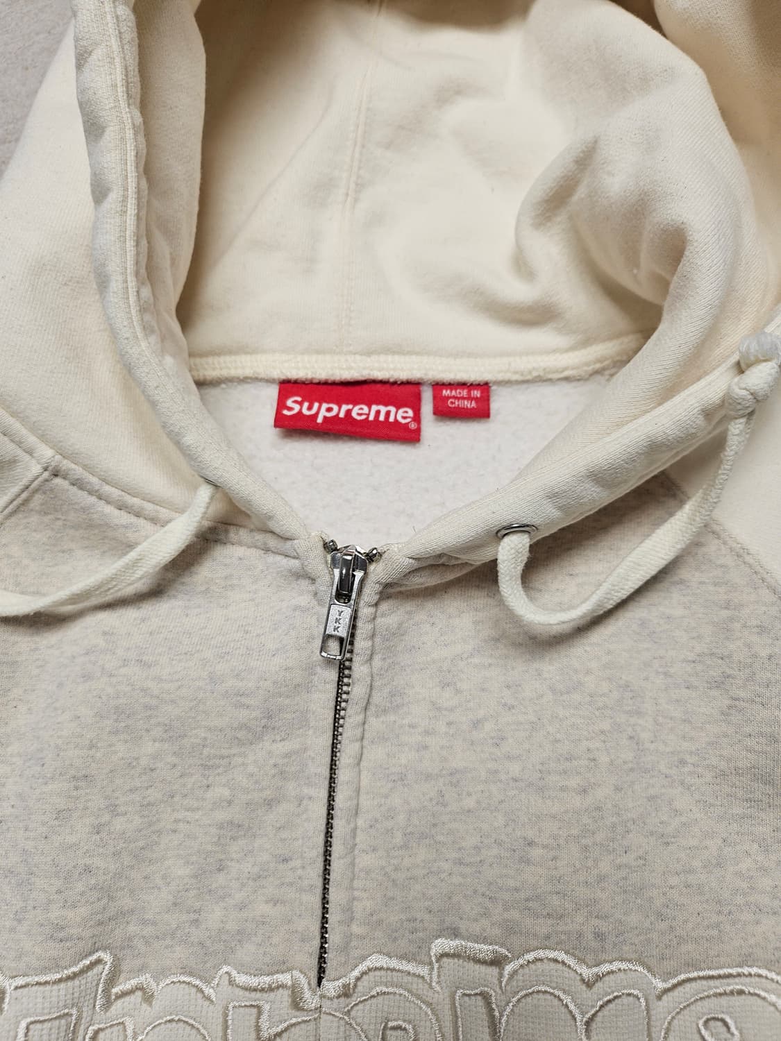 슈프림 후드집업 M 아이보리 상품이미지2