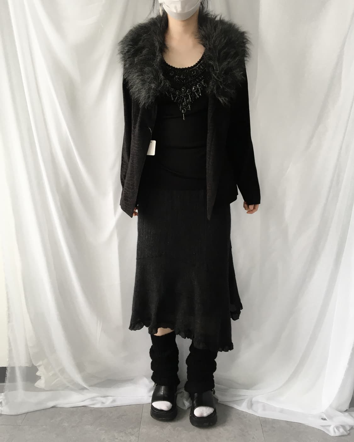 Fur trimming python mood jaacket 상품이미지9