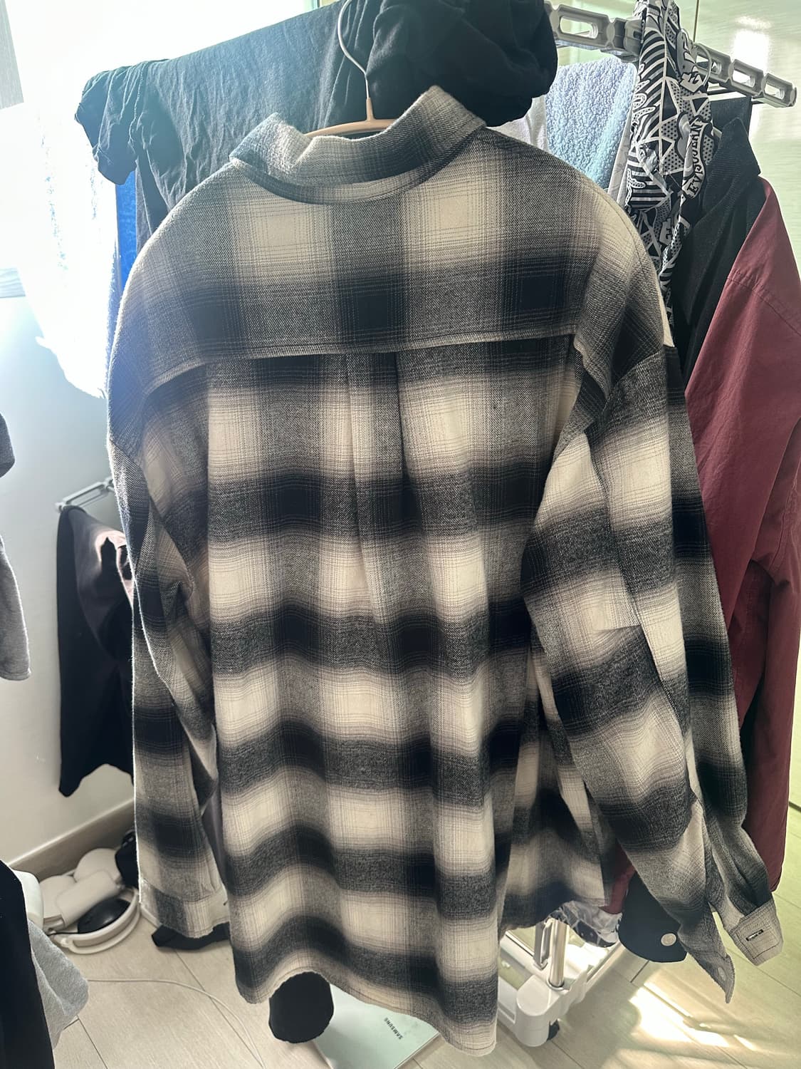 니치스 체크 셔츠 그레이 상품이미지5