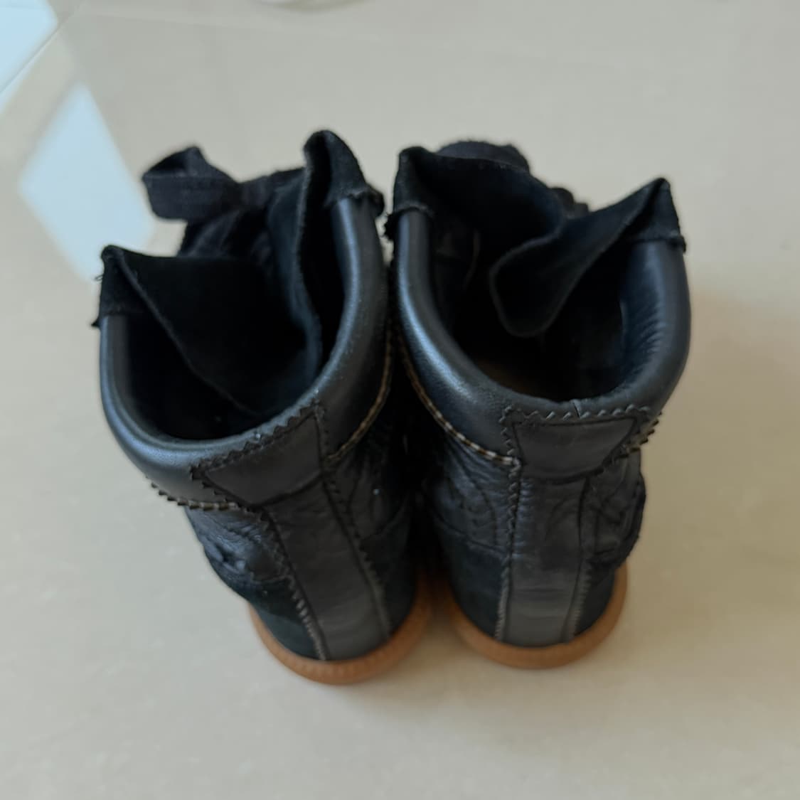 Isabel Marant 이자벨 마랑 바비 레더 스웨이드 믹스 블랙 38 상품이미지4