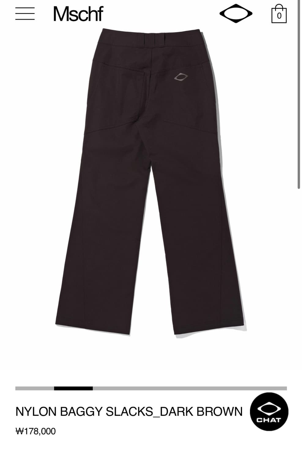 미스치프 나일론 배기 슬랙스 다크브라운 상품이미지2