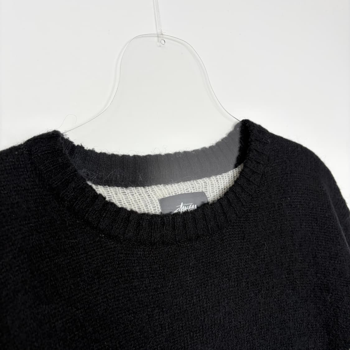 스투시 다이아몬드 체크 모헤어 니트 티셔츠 상품이미지2