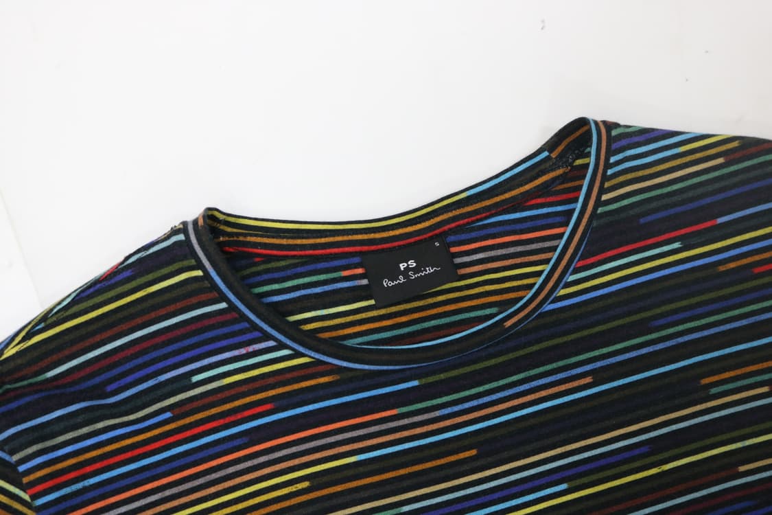 폴스미스 Paul Smith 멀티 컬러 호리존탈 스트라이프 반팔 티셔츠 상품이미지4