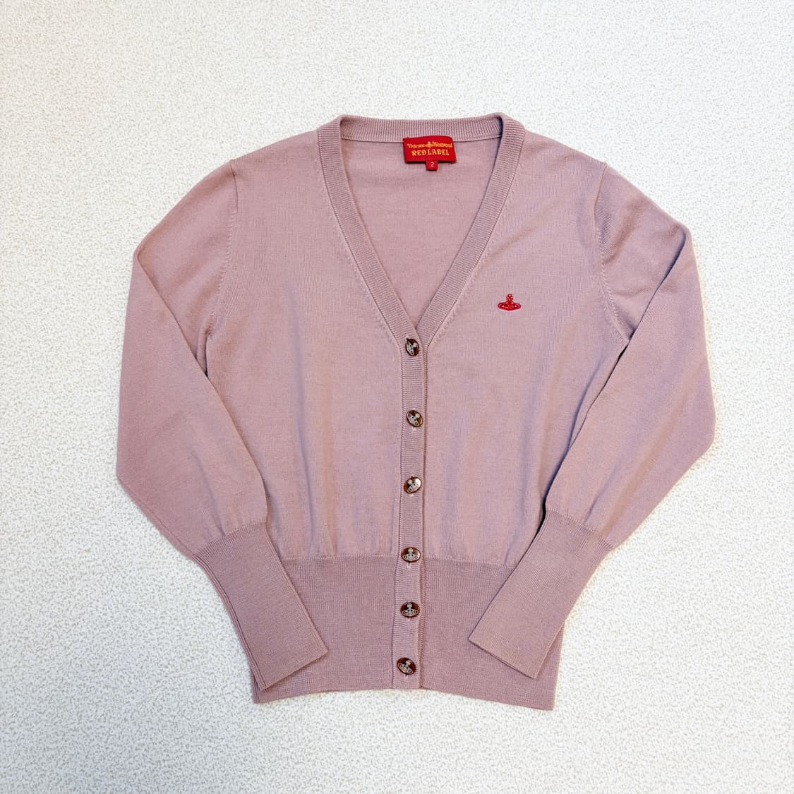 비비안웨스트우드 인디핑크 ORB버튼 브이넥 가디건 상품이미지5