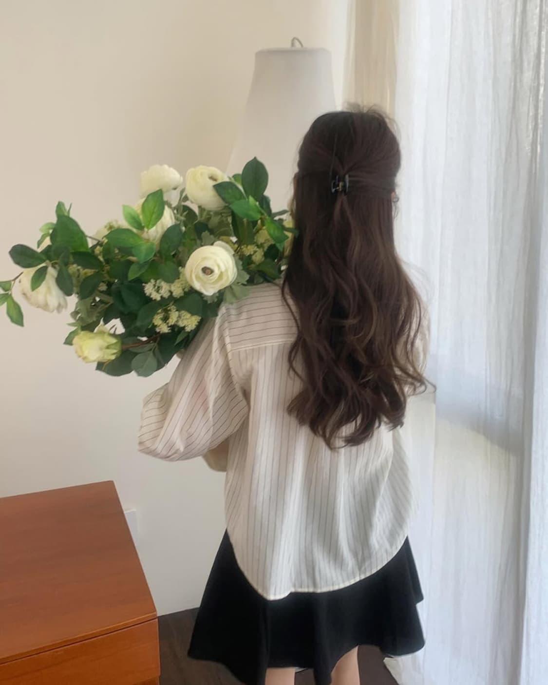 퍼프 스트라이프 블라우스 새상품 상품이미지3