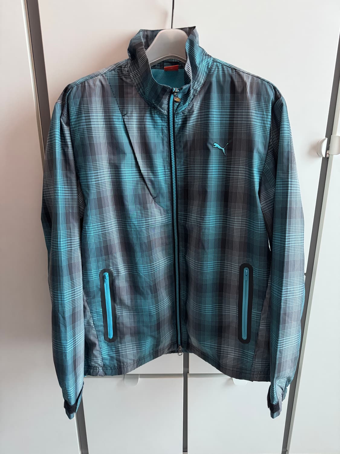 vtg puma plaid nylon blouson jacket 상품이미지1