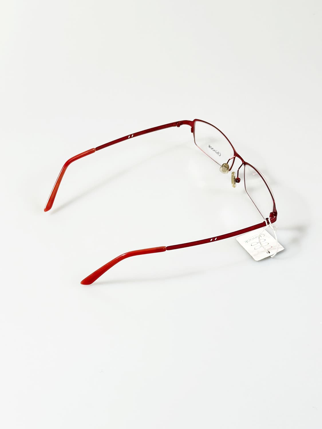 CHINOOK 레드 메탈 슬림 스퀘어 빈티지 안경 상품이미지4