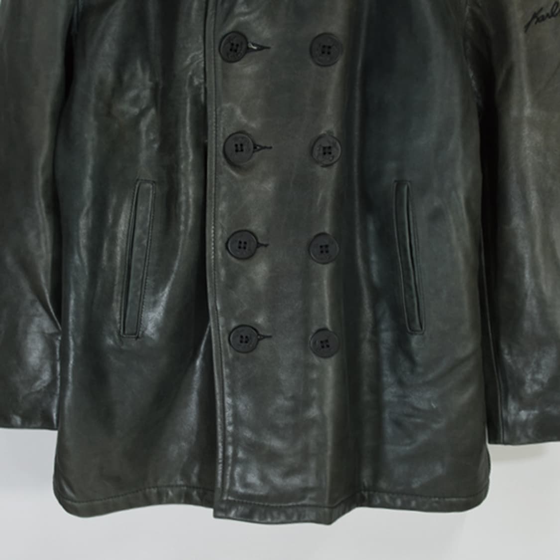 made in USA 90s Karl Kani 빈티지가죽피코트형 자켓 상품이미지4