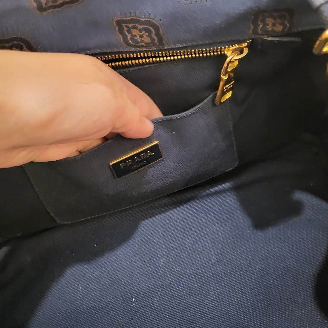 프라다 카나파 패턴 캔버스 토트백 가방 상품이미지8