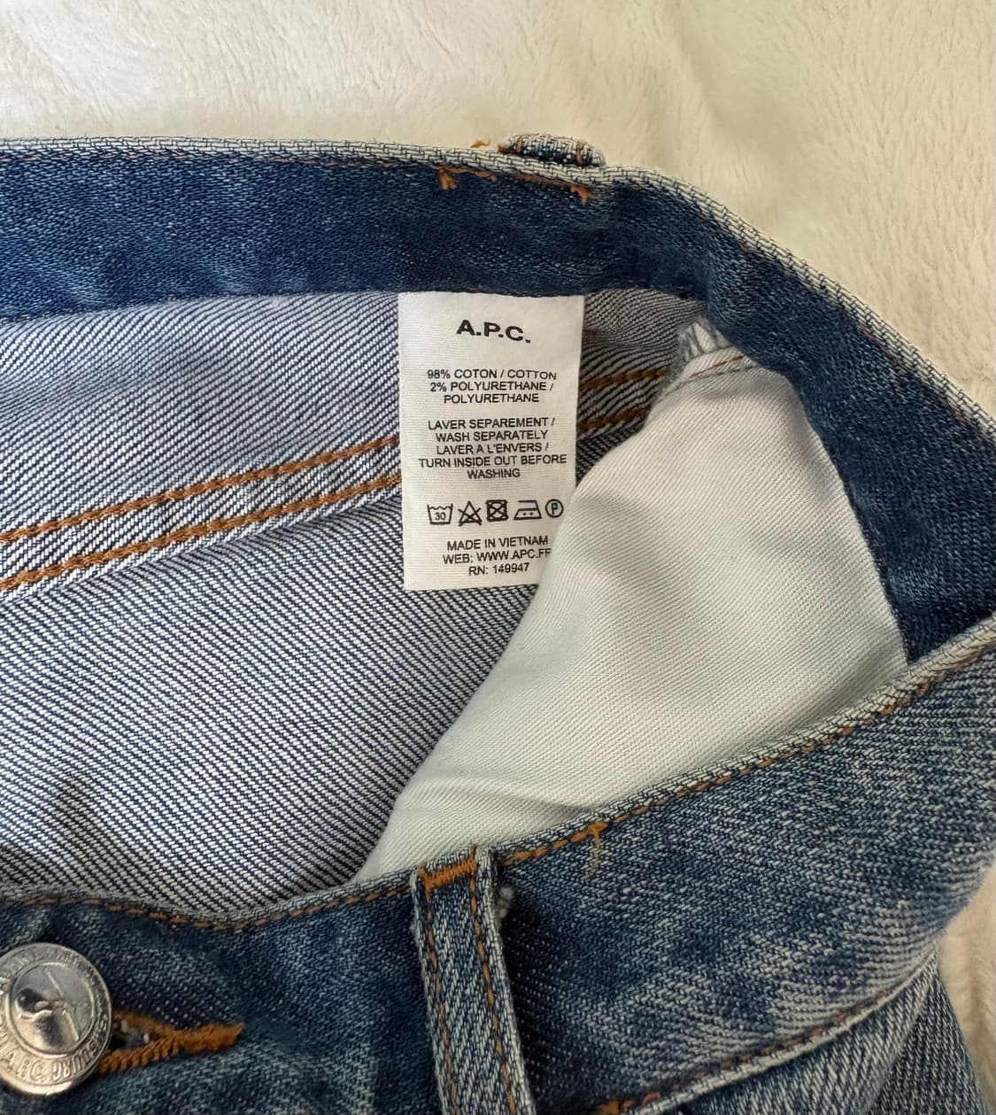 아페쎄 apc 쁘띠뉴스탠다드 데님 진 중청 / 32 상품이미지3