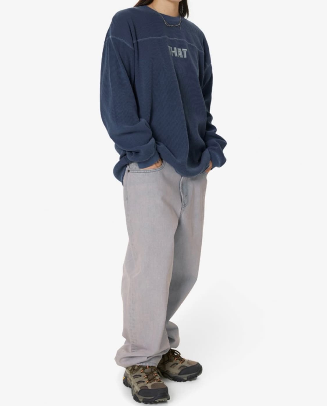 THAT Waffle L/S Tee Warm Blue 판매힙니다 상품이미지2