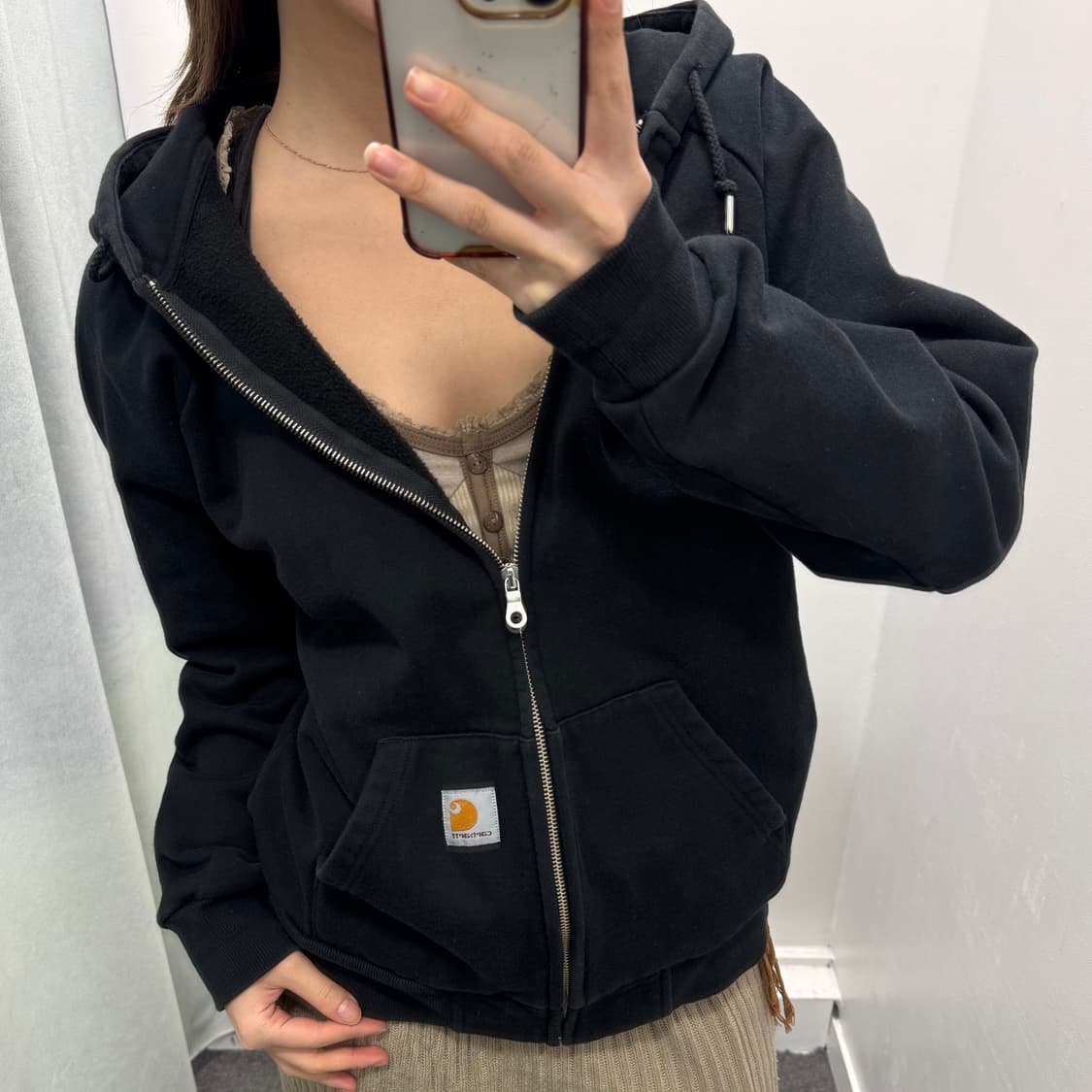 칼하트 블랙 후드집업 상품이미지1