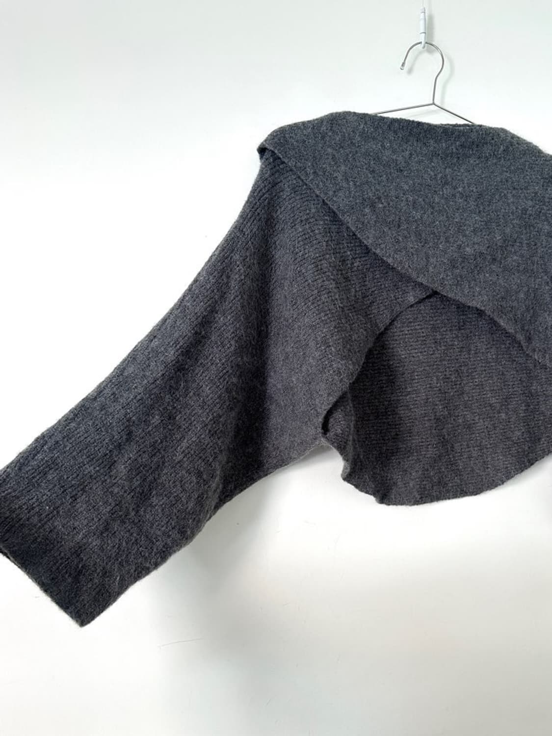 Short vertical open knit / grey 상품이미지2