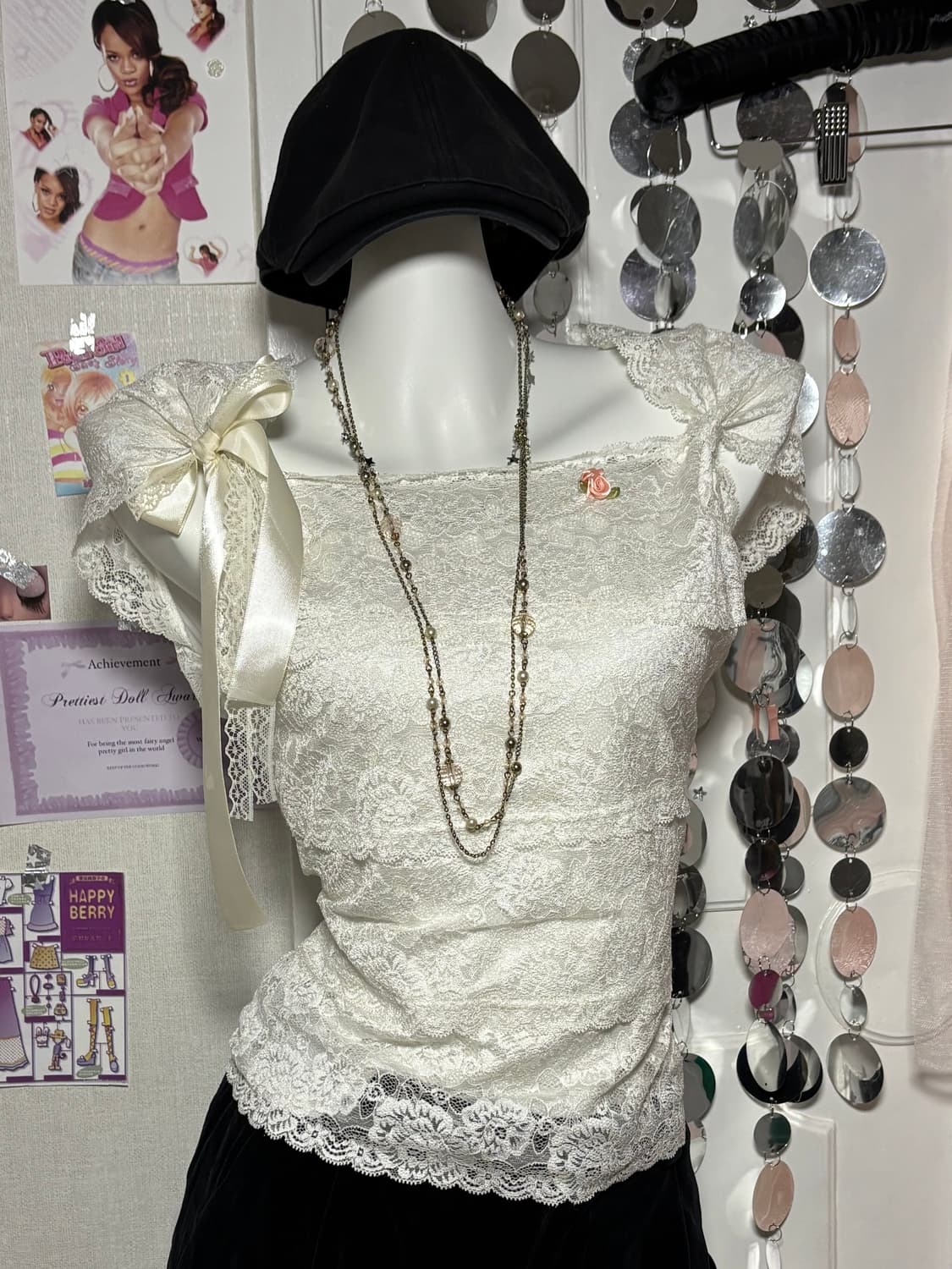 lace ribbon top 상품이미지1