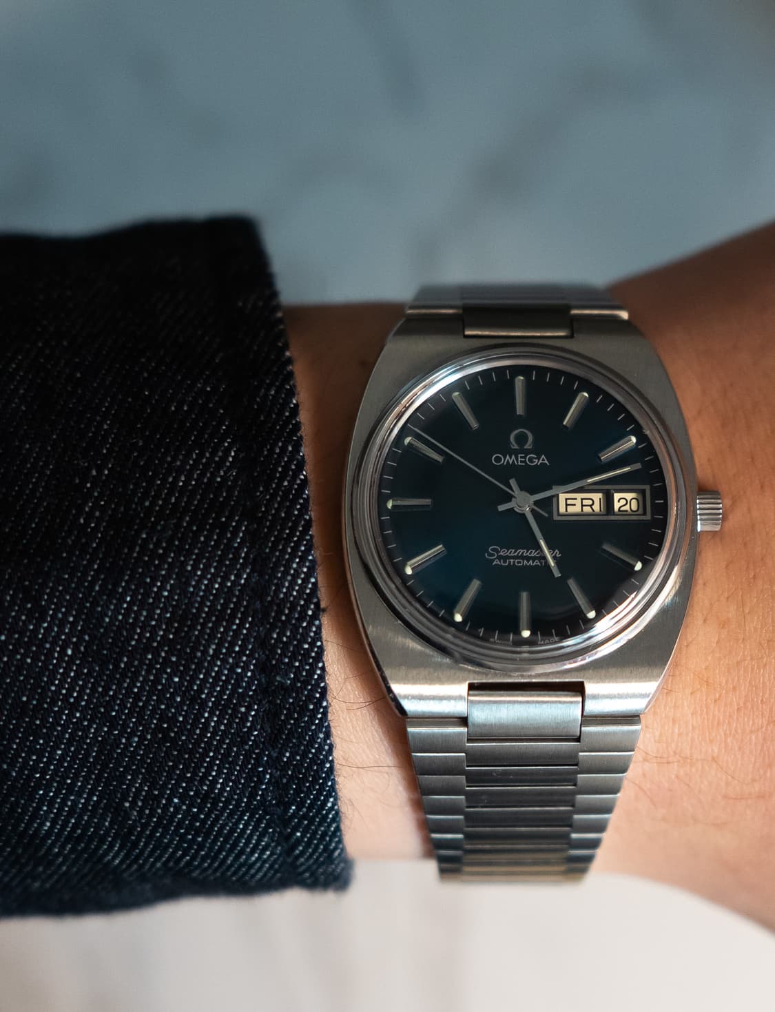 오메가 씨마스터 고구마 데이데이트 네이비 오토매틱 빈티지 시계 상품이미지1