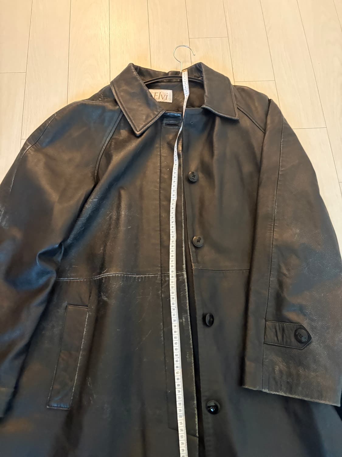 롱 레더 가죽 자켓 상품이미지3