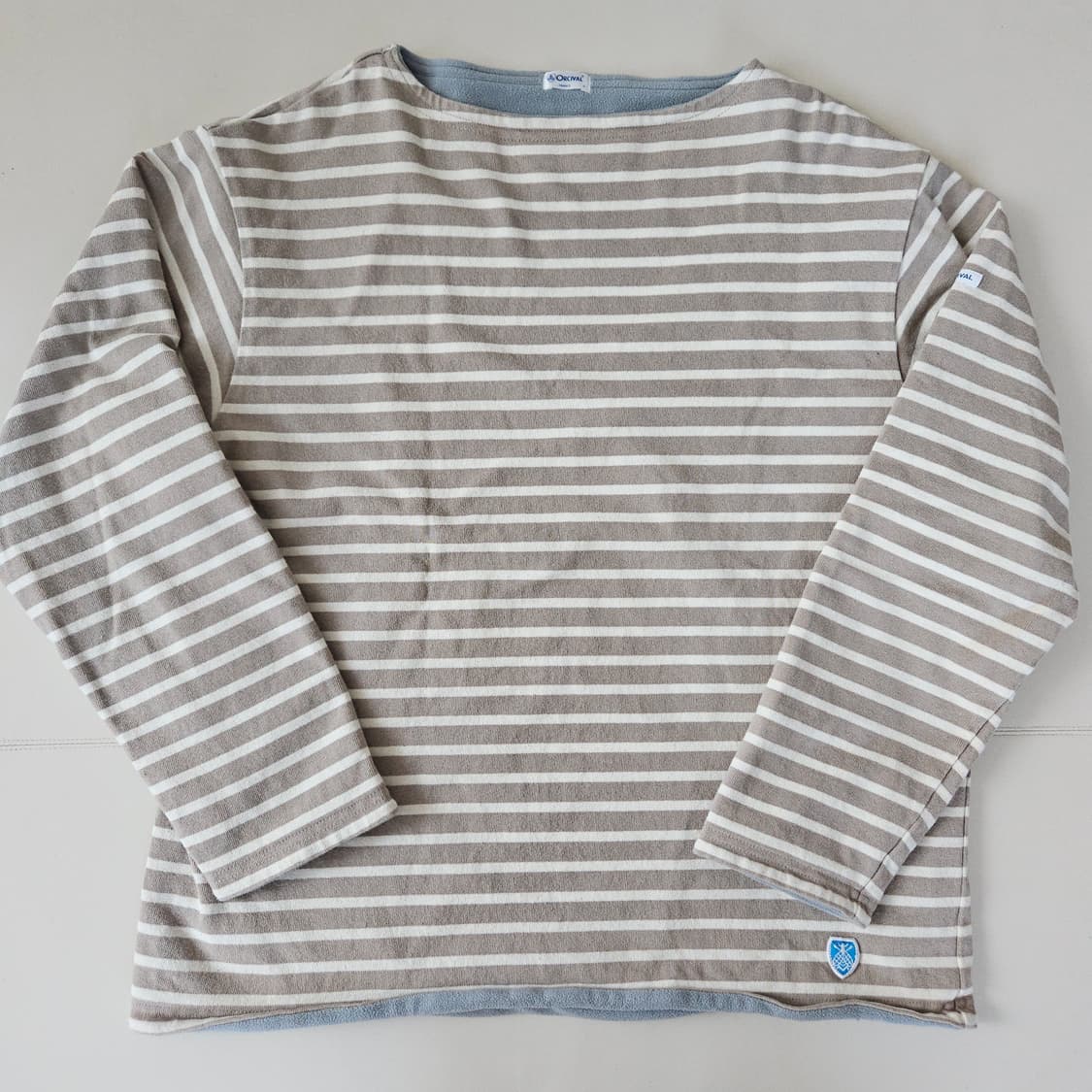 (무료배송) 오르치발 스트라이프 플리스 보트넥 보더 티셔츠 / 6사이즈 상품이미지1