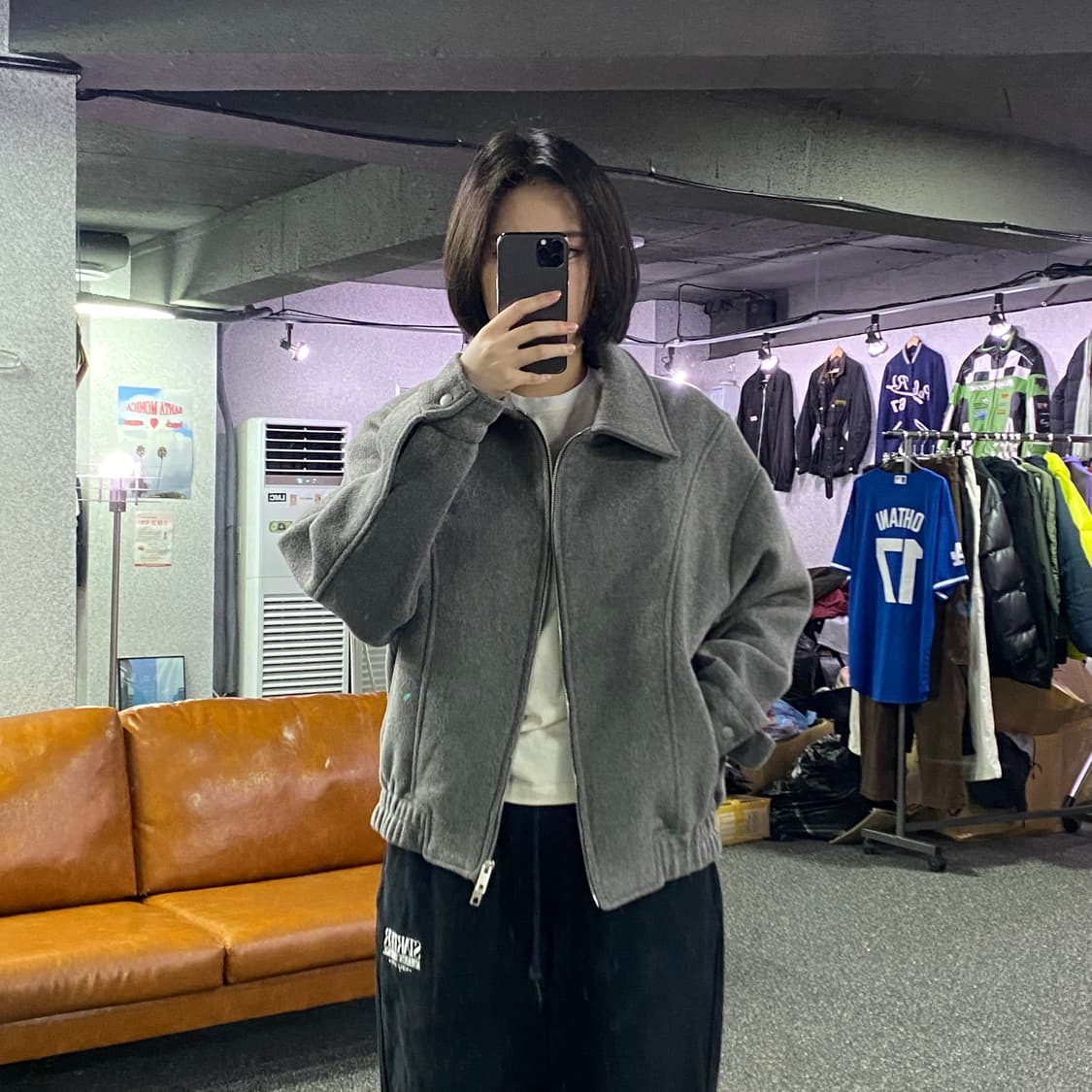 라퍼지 모직 투웨이 미니멀 자켓 B2922   상품이미지1