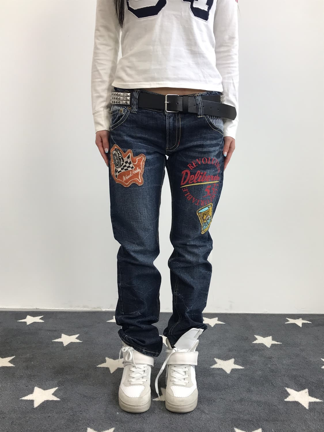 Jpn Y2K Patchwork Embroidered Pants 상품이미지1