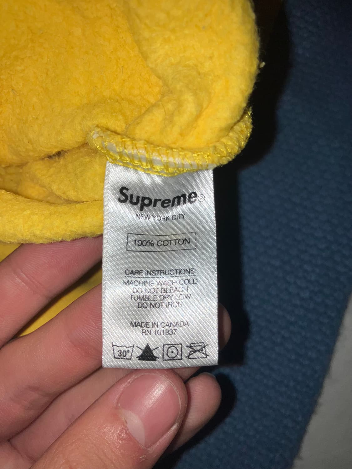15FW 슈프림 SUP 하프집업 풀오버 맨투맨 옐로우 상품이미지7
