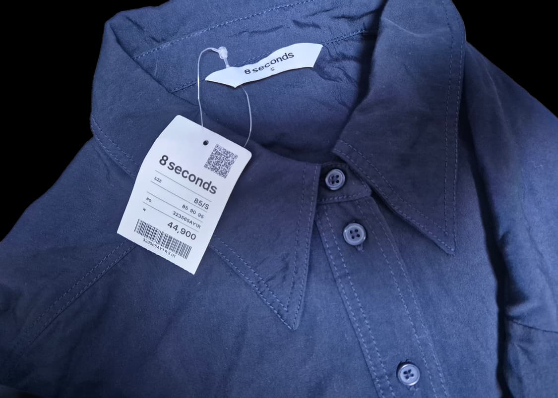 (새상품) 에잇세컨즈 나일론 블루종 반팔셔츠 네이비 상품이미지9