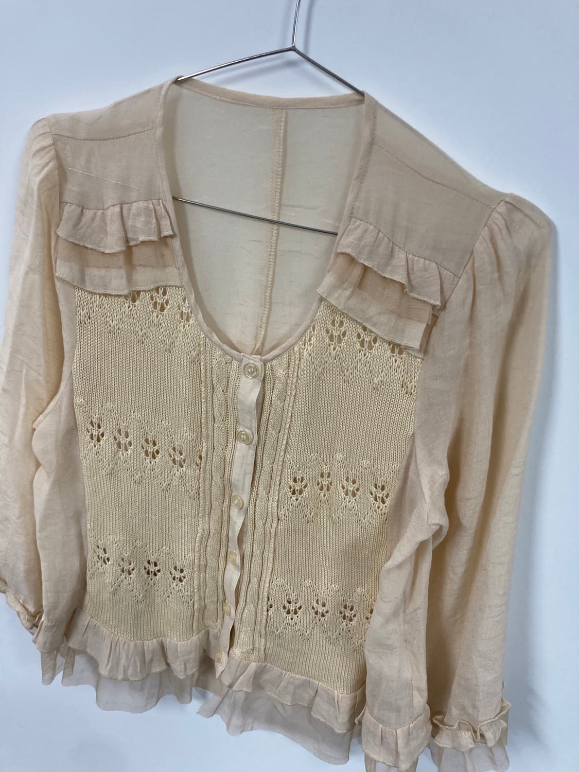 니트 프릴 블라우스 상품이미지5