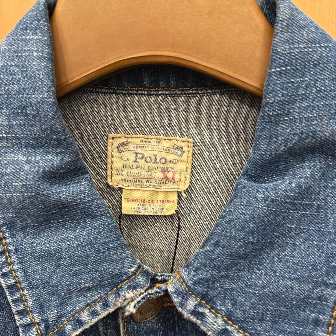 폴로 랄프 로렌 코튼 데님 자켓 사이드 버튼 스트랩 디테일 딥 인디고 상품이미지6