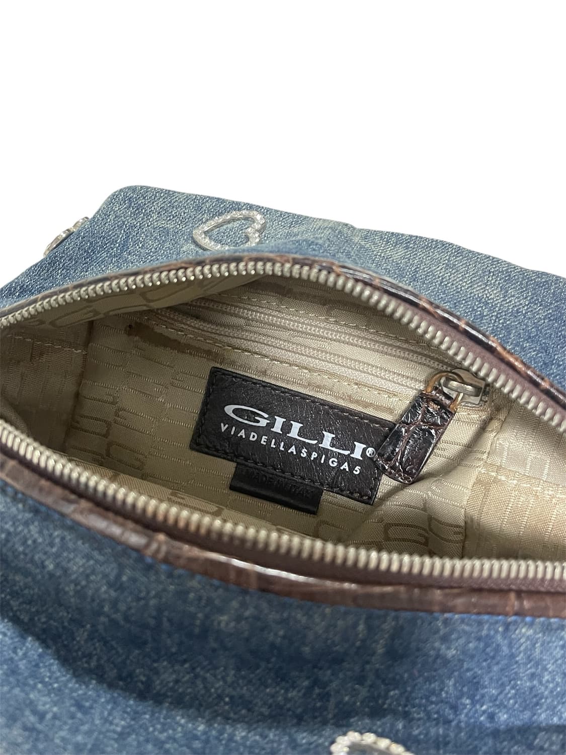GILLI Heart Denim Bamboo Handle Bag 상품이미지10